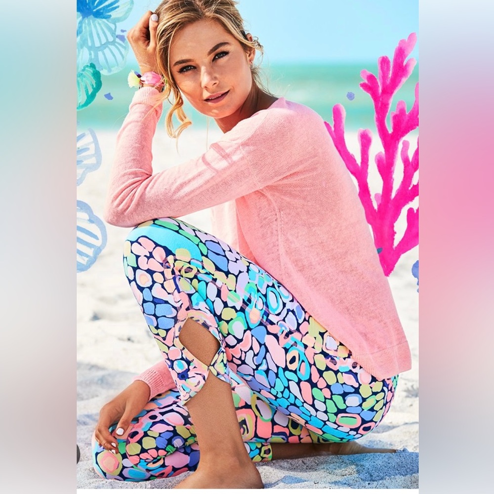 Lilly Pulitzer Luxletic Crop Gypsy Jungle Multi Stretch leggings